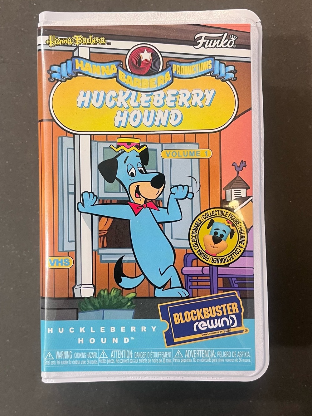 Funko Huckleberry Hound VHS Collector Case Blockbuster Rewind Hanna Barbara